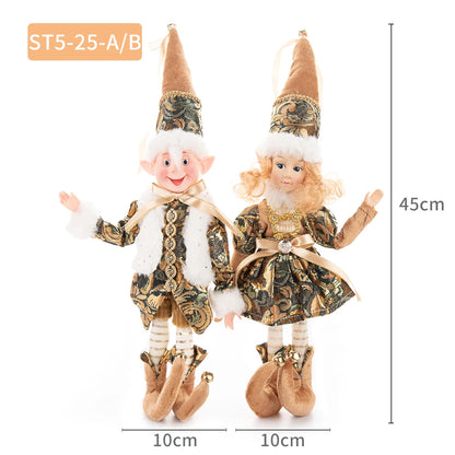 1 Pair Christmas Tree Decorations Cute Angel Doll Girl Pendant Navidad 2024 New Year Christmas Tree Ornaments Xmas Gift For Kids