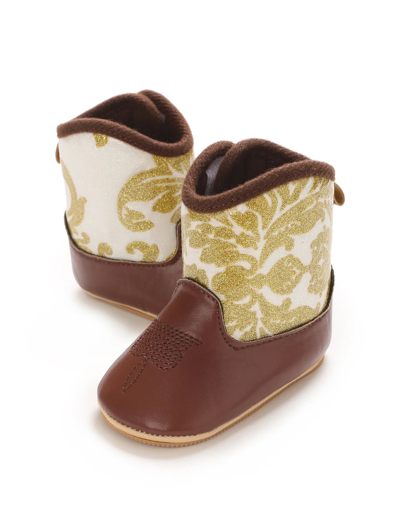 "Baby Cowboy Boots 0-18M - Autumn Western Style | Embroidered Mid-Calf Design | Fashion First Walkers"
