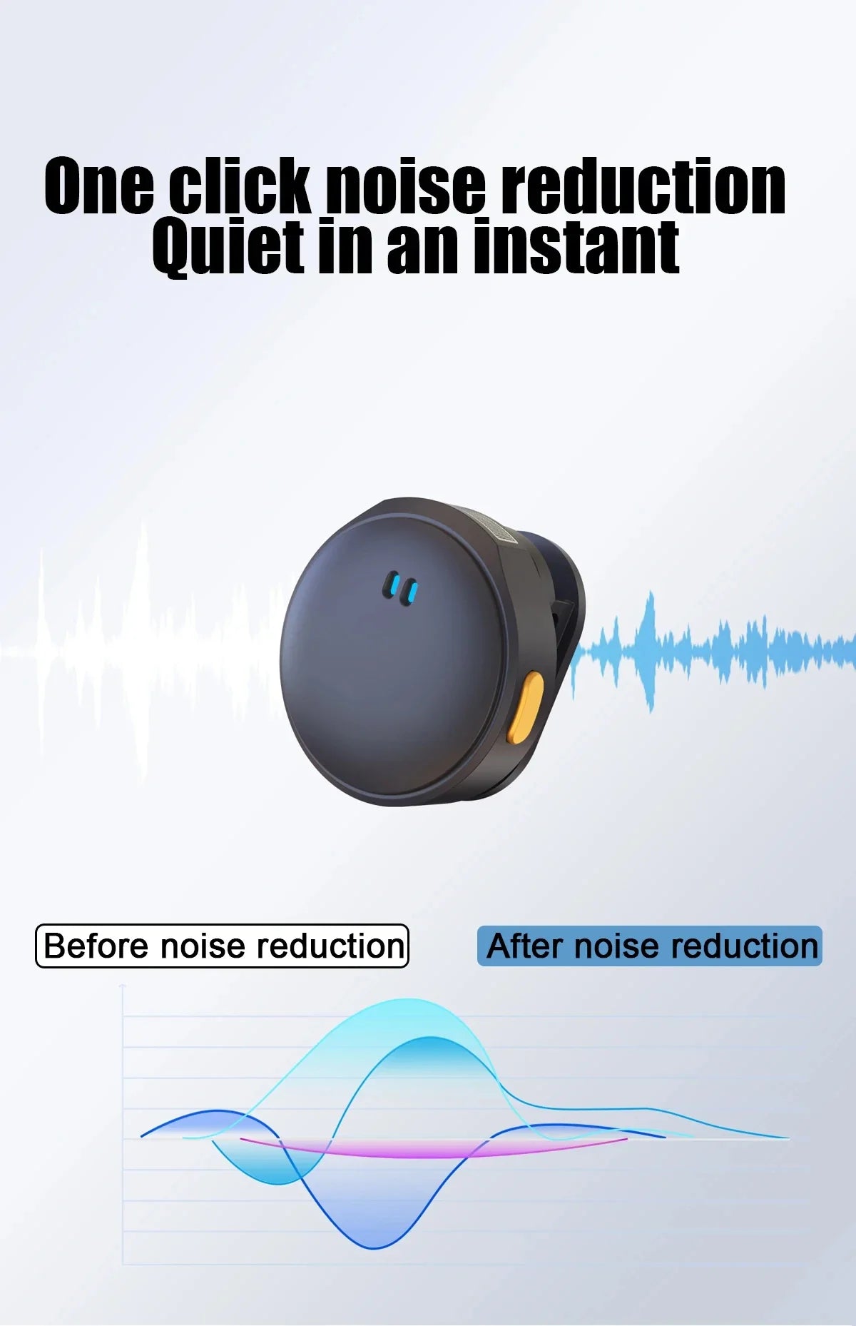 Microphone Lavalier 2.4GHz, sans fil, à aspiration magnétique, avec étui de chargement, pour enregistrement vidéo, Plug and Play