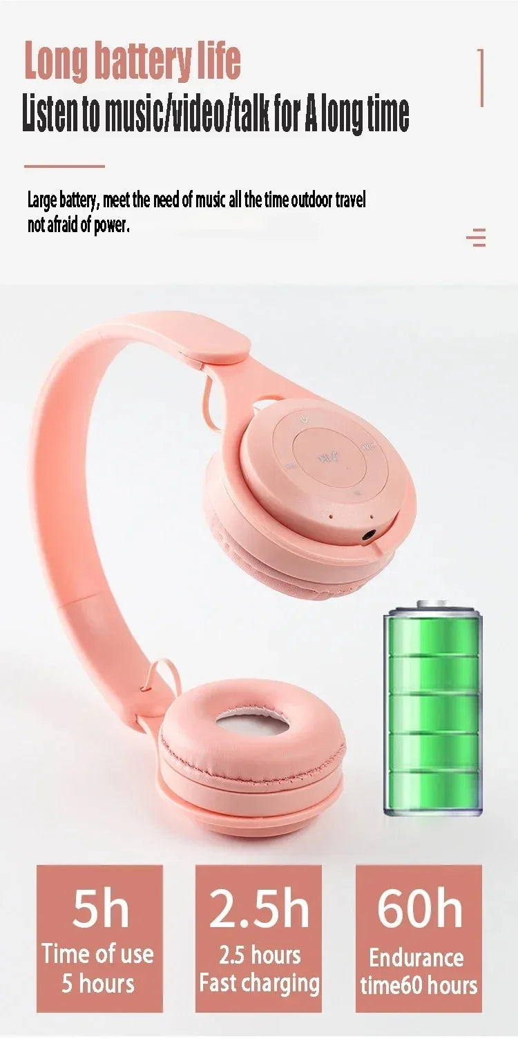 Y08 Macaron Wireless Bluetooth Headphones With Microphone Wired Earphones Gaming Headset Gamer Mp3 Players Choice Kids Gifts