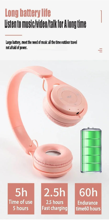 Y08 Macaron Wireless Bluetooth Headphones With Microphone Wired Earphones Gaming Headset Gamer Mp3 Players Choice Kids Gifts