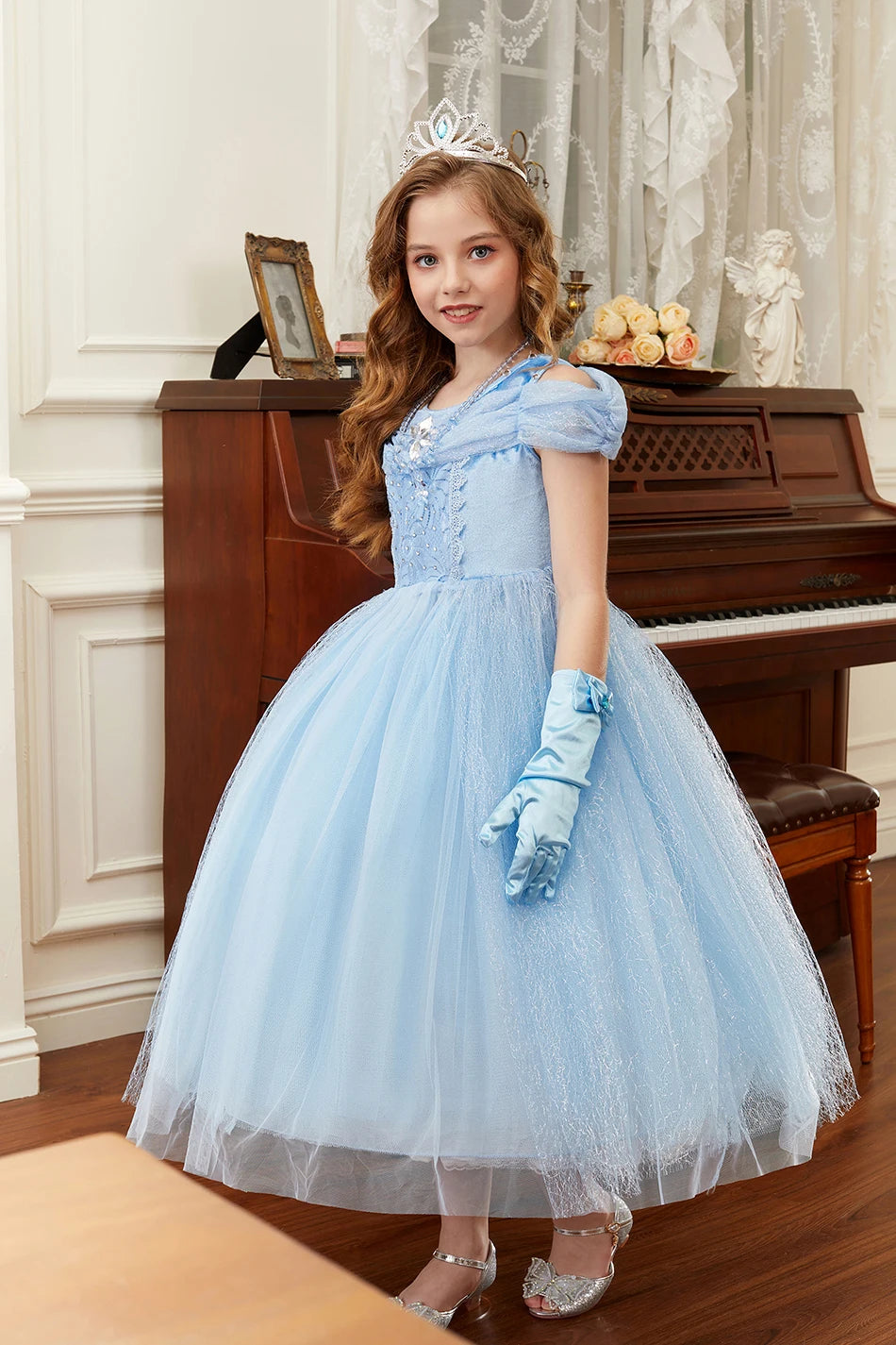 Robe de princesse pour filles, robe d'anniversaire à volants pour enfants, robe de Noël pour enfants,  spectacle, robes de cosplay fantaisie