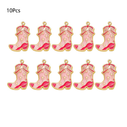 Pendentif Cowboy Western DIY Fabrication artisanale de bijoux pour boucles d'oreilles Bracelet Collier Émail Chapeau Cowgirl Bottes Breloques Accessoires