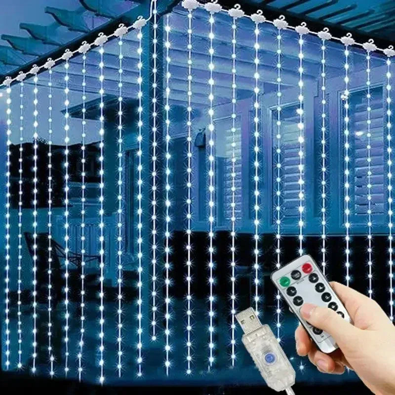 Rideau USB LED guirlandes lumineuses 3/4/6M télécommande chambre vacances mariage anniversaire noël décoration fée guirlande lampe