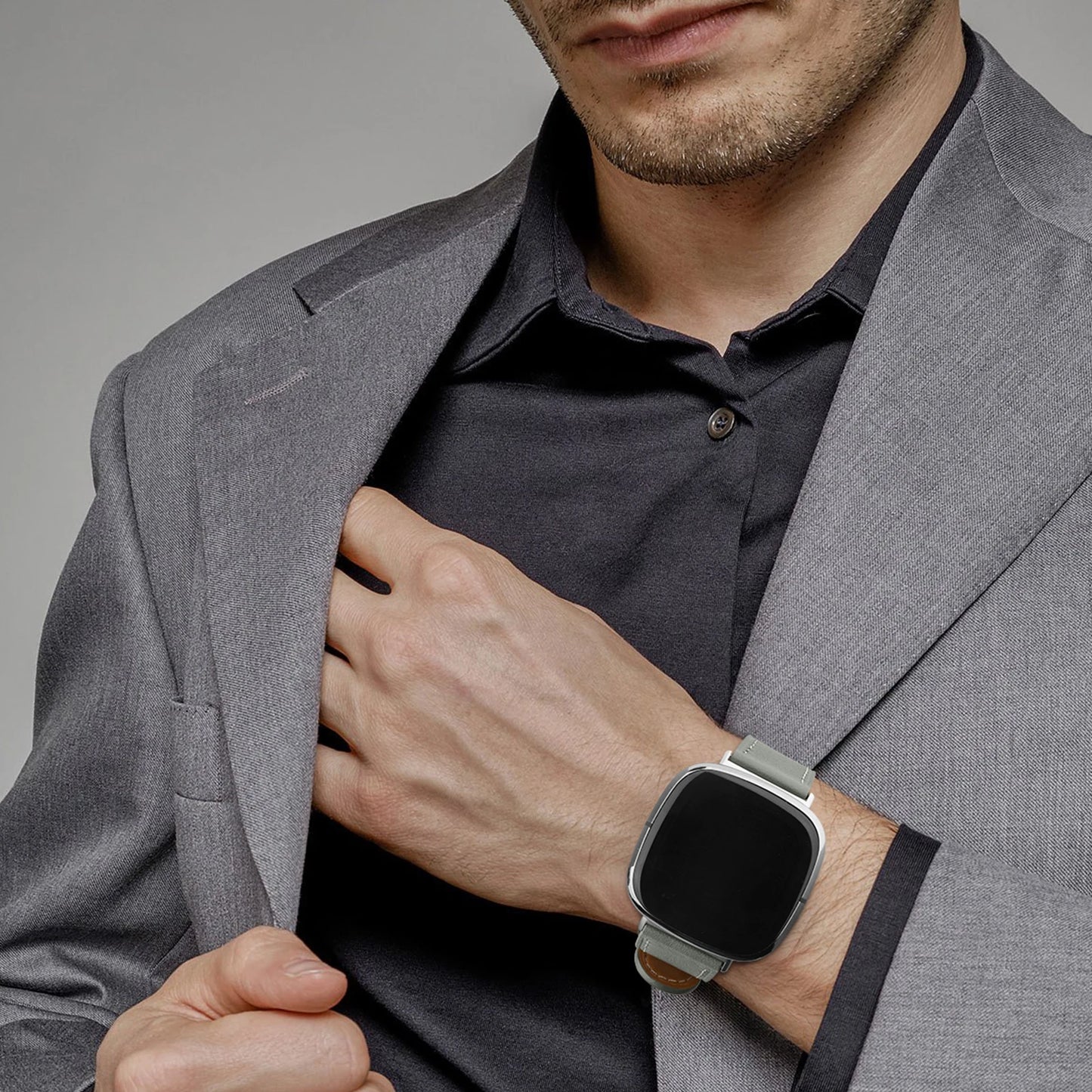 Genuine Leather Band For Fitbit Versa 3/Versa 4 Strap Bracelet For Fitbit Sense/Sense 2 Watch Band Adjustable Wristband