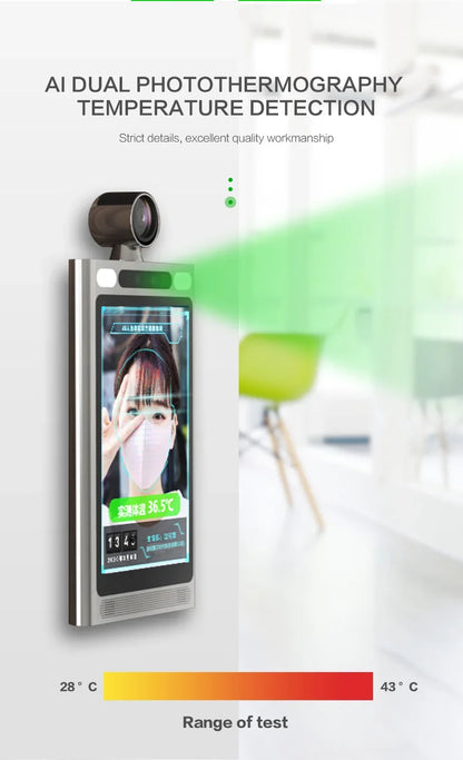 Terminal de présence de temps de reconnaissance faciale infrarouge dynamique large HD avec plate-forme de mamagement cloud