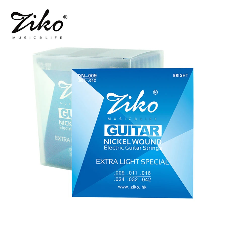 10 jeux de cordes de guitare électrique série Ziko DN, noyau Hexagonal, enroulement en alliage nickelé 009-042/010-046, vente en gros