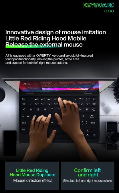7 Inch Mini Laptop 16G 1TB N95 Notebook IPS Touch Screen Portable Netbook Win 11 Pro Mini PC Micro Computer Bluetooth 4.2