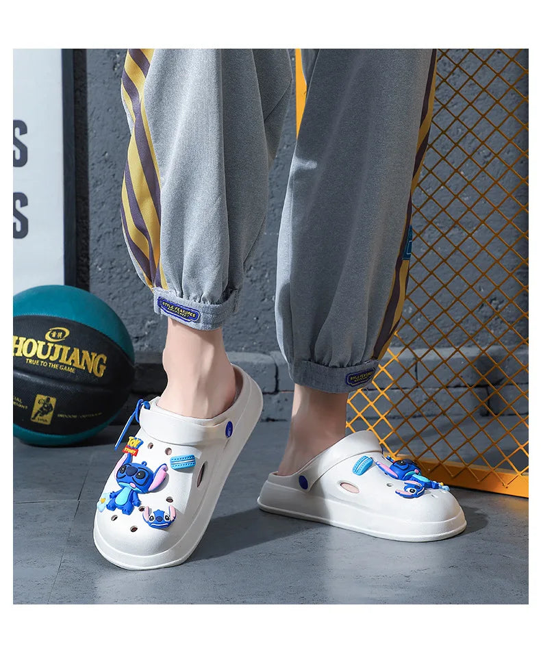 Chaussures à trous cousus pour hommes d'été, sandales antidérapantes et résistantes à l'usure pour l'extérieur, pantoufles de plage à semelles épaisses