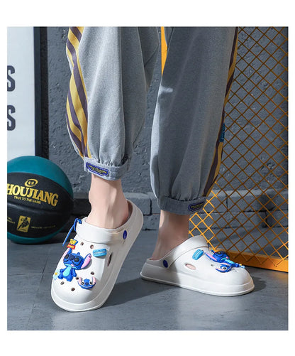 Chaussures à trous cousus pour hommes d'été, sandales antidérapantes et résistantes à l'usure pour l'extérieur, pantoufles de plage à semelles épaisses