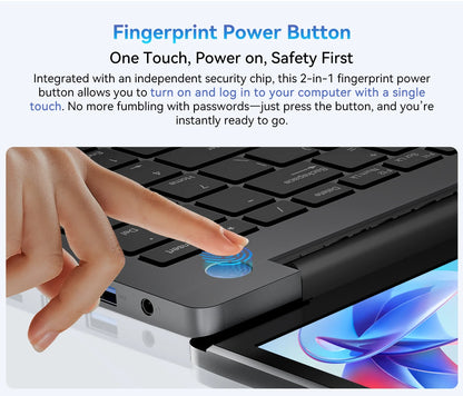 Ordinateur portable Blackview AceBook 12 Win 11 16'' FHD IPS, Intel I5-1030NG7, 16 Go de RAM, 512 Go de SSD, bouton d'alimentation 2 en 1 avec empreinte numérique