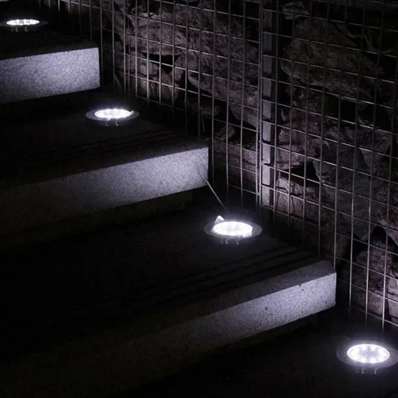 1/4/8 pièces lumières solaires extérieures 8/20LED s disque lampe souterraine projecteur enterré lumière solaire pour la maison jardin pelouse cour décoration