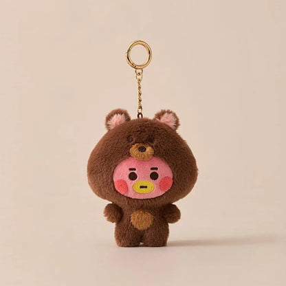 Baby Animal Series Bt21 Cooky Shooky Plush Doll Keychain Pendant Cute Koya Toy Girls Bag Packaging Decoration Collection Gift