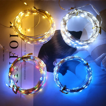 1m/2m/3m/5m/10m USB LED String Lights Garland Lamp DIY Party Wedding Christmas Tree Flasher Fairy LED Lights Home Decoration