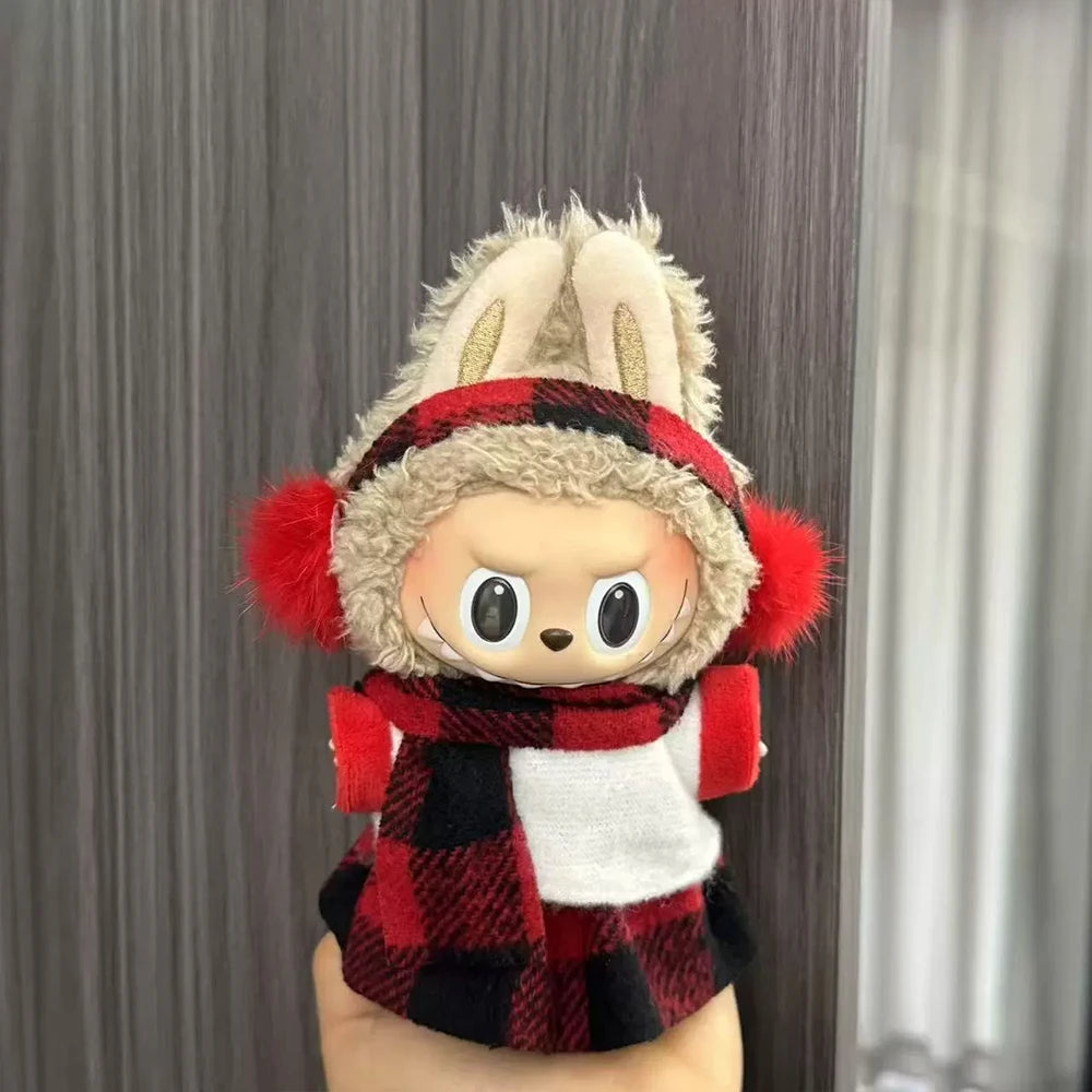 Labubu Doll Clothes Enamel Labu Cloth 17cm Doll Cute Dress-up Climbing Clothes Skirt Plush Toy Clothes
