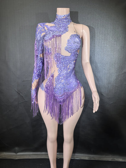 Body élastique à paillettes dorées et argentées avec pompons pour danse latine, tenue de scène, discothèque, DJ, chanteur, Q025Body élastique à paillettes dorées et argentées avec pompons pour danse latine, tenue de scène, discothèque, DJ, chanteur, Q025