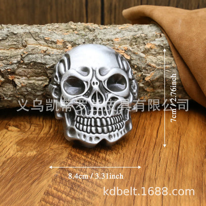 Ceinture ajustable en cuir style cowboy western, style punk, estampage en alliage, boucle de ceinture rétro américaine pour homme, accessoire de mode