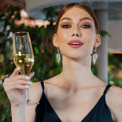 Western Cowgirl Dangle Earrings Enamel Hat Sparkly Rhinestone Tassel Pendant Prom Country Concerts Rodeo Cowboy Women Jewelry