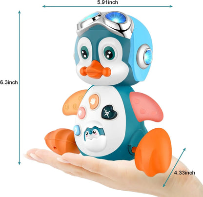 Penguin Musical Baby Crawling Toys Infant Moving Walking Dancing Toys with Light Toddler Interactive Development Tummy Time Gift