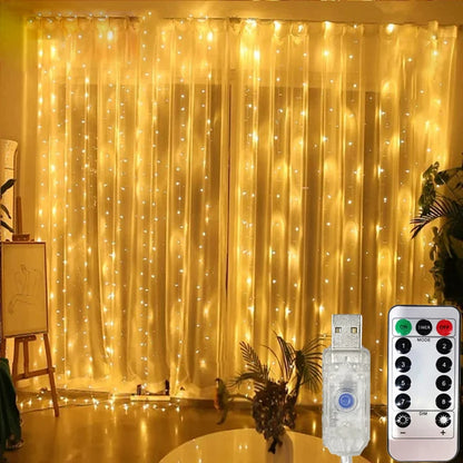 Rideau USB LED guirlandes lumineuses 3/4/6M télécommande chambre vacances mariage anniversaire noël décoration fée guirlande lampe