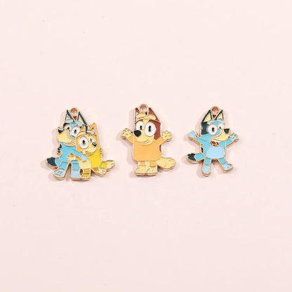 Bluey family  Animated Accessories Bingo Chili Diy Alloy Pendant Accessories Cartoon Character Backpack Pendant Keychain Pendant