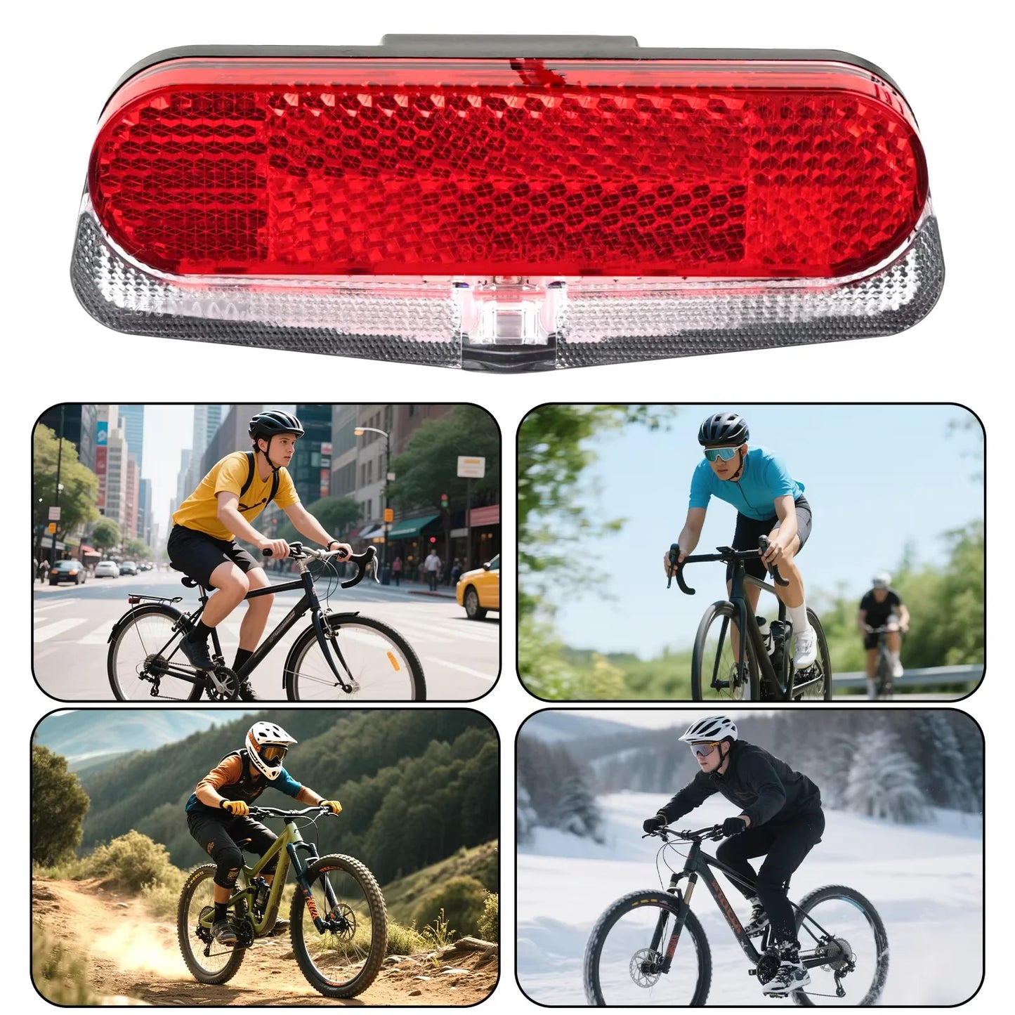Feu arrière de vélo, feux d'avertissement de sécurité pour vélo électrique, feu arrière LED 12V - 60V avec réflecteur, point culminant de frein, connecteur SM étanche