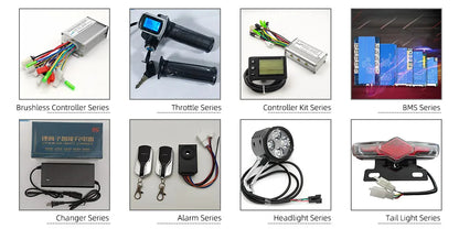 Feu arrière de phare de vélo électrique 36V 48V 60V, clignotant gauche droit, feu stop bas, interrupteur intégré, Kit universel pour vélo électrique