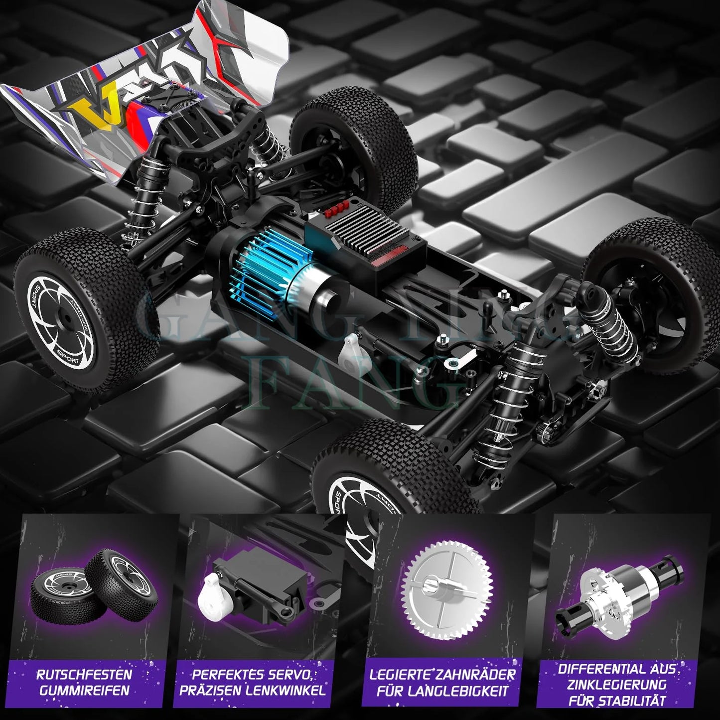 WLtoys 124016 124017 V8 75 km/h Voiture télécommandée électrique 4x4 sans balais haute vitesse tout-terrain Drift pour adultes