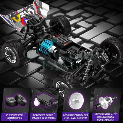 WLtoys 124016 124017 V8 75 km/h Voiture télécommandée électrique 4x4 sans balais haute vitesse tout-terrain Drift pour adultes