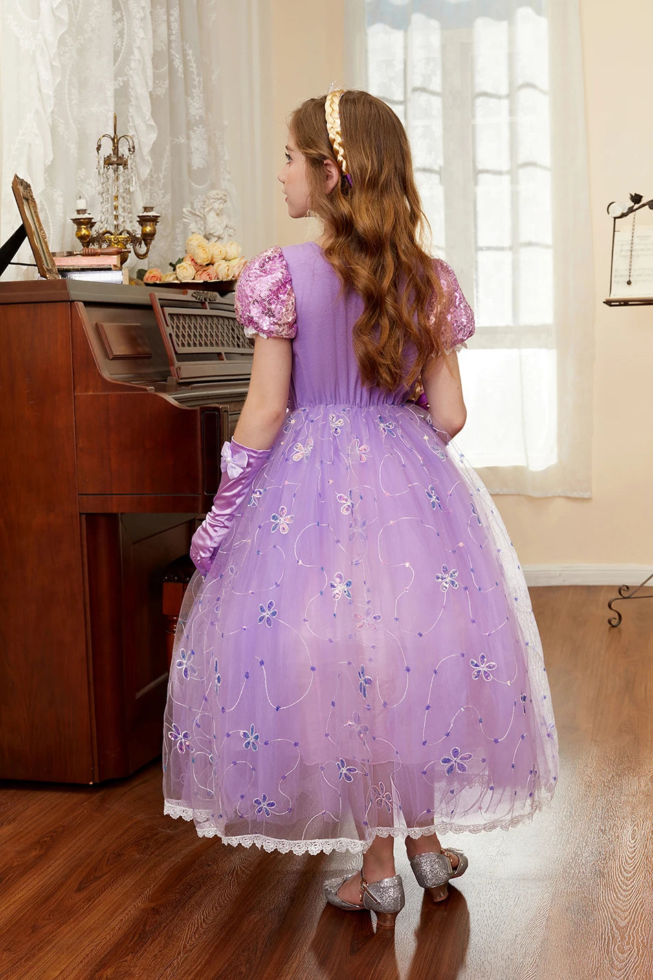 Robe de princesse pour filles, robe d'anniversaire à volants pour enfants, robe de Noël pour enfants,  spectacle, robes de cosplay fantaisie