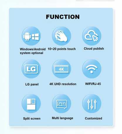 21.5 32 43 pouces centre commercial Android écran tactile interactif affichage de signalisation numérique support de sol Lcd kiosque d'auto-service