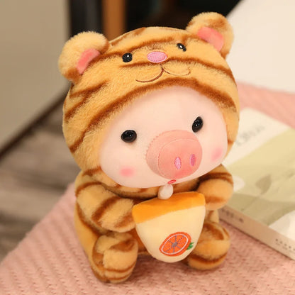 Kawaii Boba Pig Plush Toy Stuffed Animal Pig Cosplay Unciorn Frog Soft Doll Pillow Kids Toys Birthday  Gift