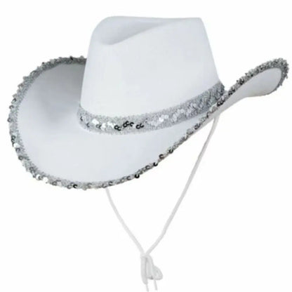 Women Funny Cowboy Accessory Performance Costume Party Cowboy Hat Sequin Cowgirl Hats Cowgirl Hat Bachelorette Party Hat