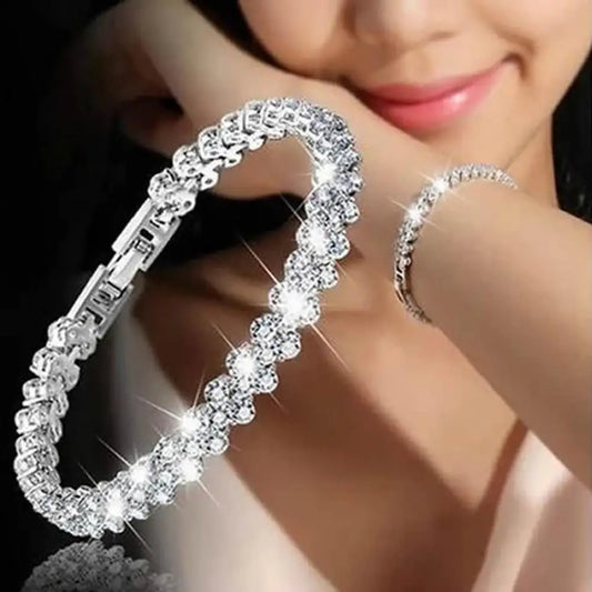 Bracelet élégant pour femme, chaîne en zircon cubique, strass brillants incrustés, cadeau idéal