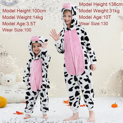 Pyjama en flanelle de carnaval pour enfants, combinaison, combinaison, dessin animé, vêtements d'hiver, Halloween, pour garçons et filles, famille