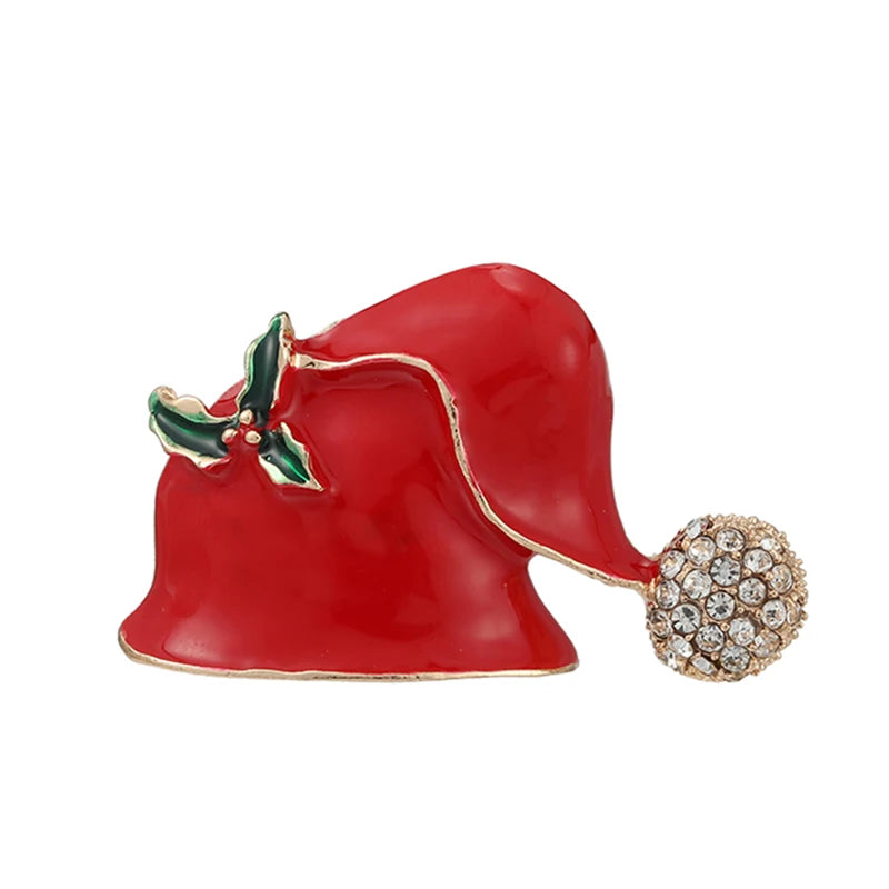 Broches de noël pour hommes et femmes, chapeau de père noël, gants, cloches, chaussettes, costume en strass, broches métalliques, Badges, cadeau du nouvel an, 2022