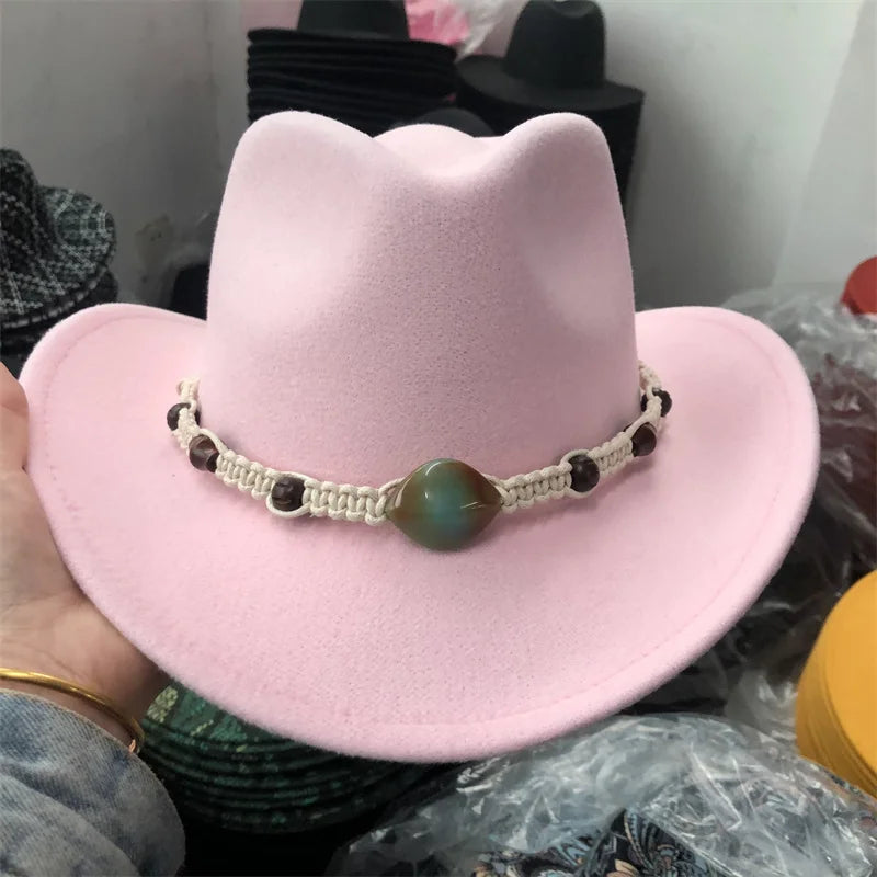 Cowboy hat various accessories cowboy hat monochrome felt hat men and women outdoor hat rider hat шляпа женская