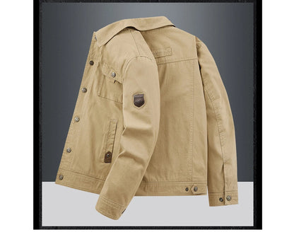 Vestes en coton pour hommes, tendance, printemps-automne, vêtements d'extérieur, coupe-vent, col rabattu, vestes tactiques, 5XL