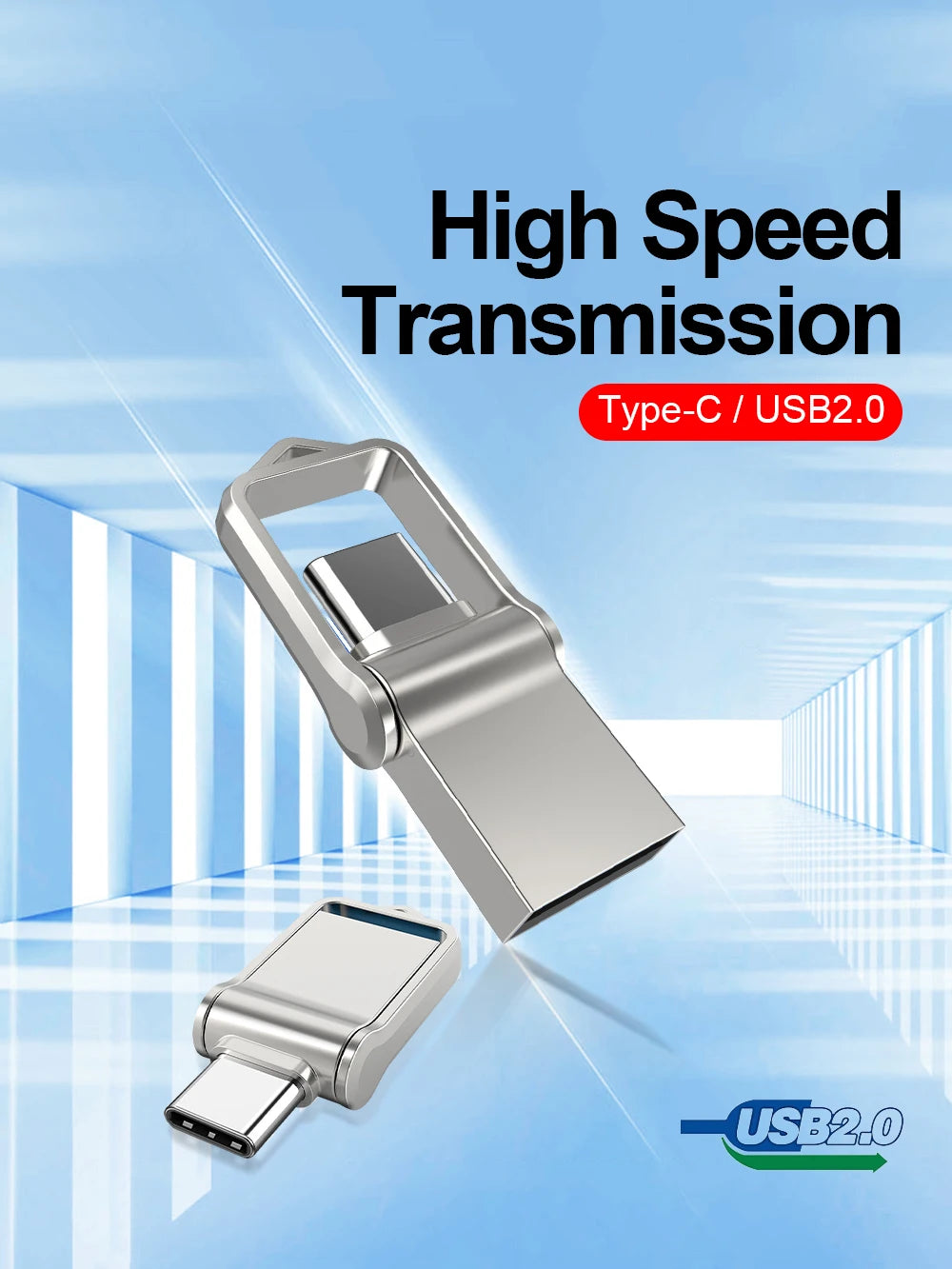 Type C USB2.0 Flash Drives Mini Metal Pen Ultra Dual Memory Stick 16GB 32GB 64GB 128GB Thumb Creative Business Gifts