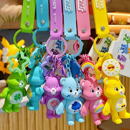 Grumpy Bear Keychain Kawaii Cares Bears Anime Cute Girls Creative Bag Doll Pendant Car Keychains Cartoon Fashion Toy Women Gift