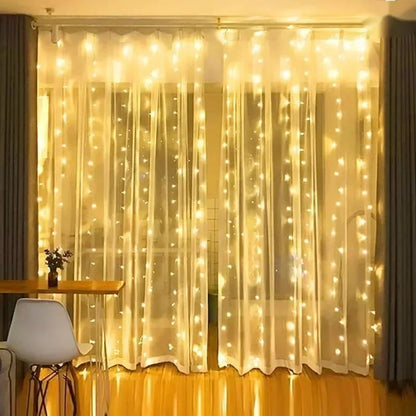 Rideau Lumineux LED USB avec Télécommande, Guirxiété Lumineuse, 8 Modes, 3 m, 6m, Vacances, Mariage, Dégradé, Chambre, Salon, Décor