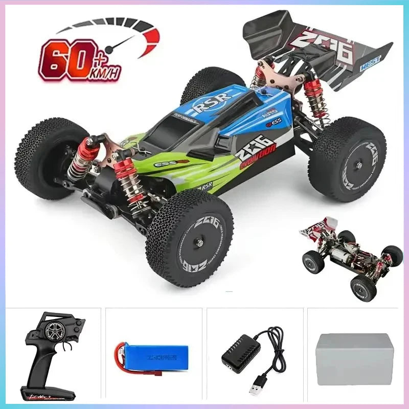 WLtoys 124016 124017 V8 75 km/h Voiture télécommandée électrique 4x4 sans balais haute vitesse tout-terrain Drift pour adultes