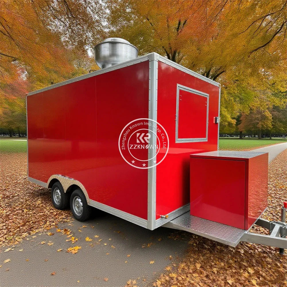 Outdoor Mobile Catering Trailer Fully Equipped Taco Pizza Ice Cream Cart Fast Food Truck Trailer With Full Kitchen