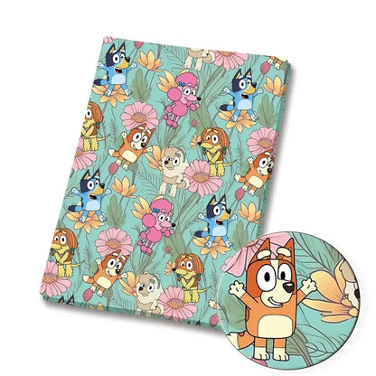 Bluey Fabric 140x50CM Cartoon Cotton Fabric Patchwork Tissue Kid Home Textile Sewing Doll Dress Curtain Polyester Cotton Fabrics
