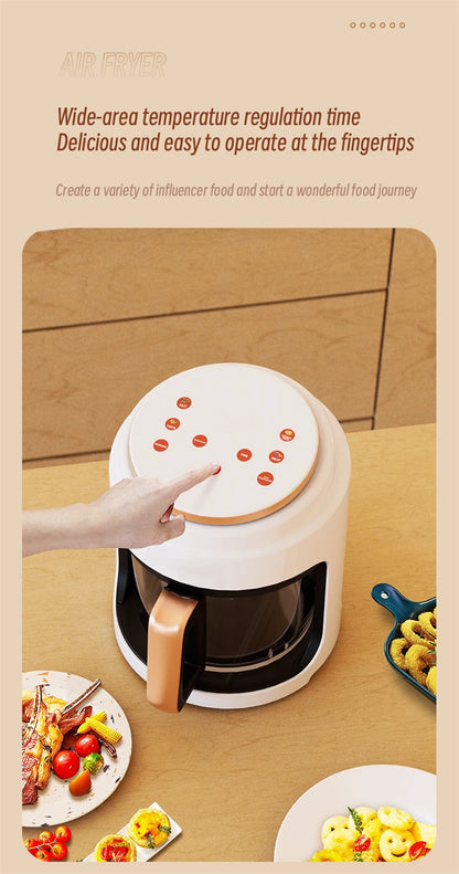 Air Fryer Visual Oil-free Electric Fryer Multi-functional Automatic Household 360°Baking LED Touchscreen Oil Air Fri