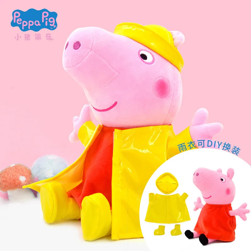 Genuine Peppa Pig Jumping Into Mud Pits George Peppa Cute Cartoon Plush Toy Doll Pillow Ornament Children's Birthday Gift Toy