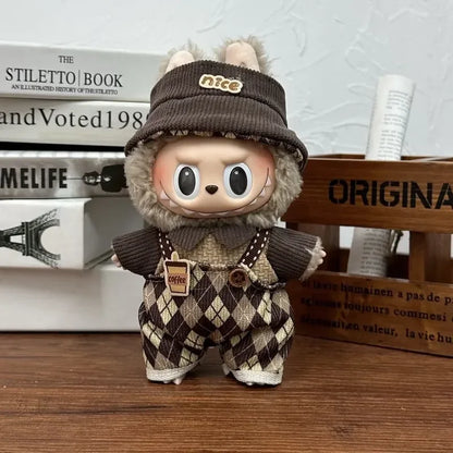 17cm Labubu  Mini Plush Toy Multiple Styles Clothing Set Labubu Outfit Accessories Trendy Play Clothing Labubu Clothes Gift