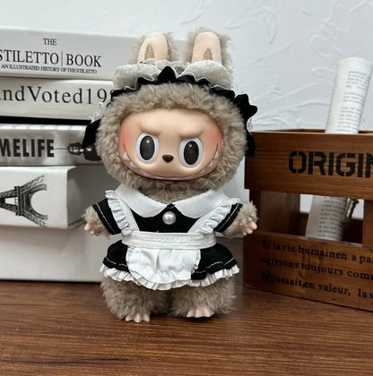 17cm Labubu  Mini Plush Toy Multiple Styles Clothing Set Labubu Outfit Accessories Trendy Play Clothing Labubu Clothes Gift