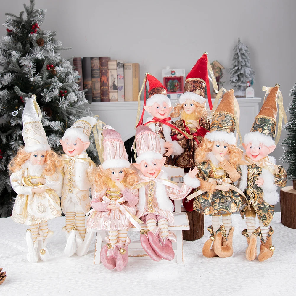 1 Pair Christmas Tree Decorations Cute Angel Doll Girl Pendant Navidad 2024 New Year Christmas Tree Ornaments Xmas Gift For Kids