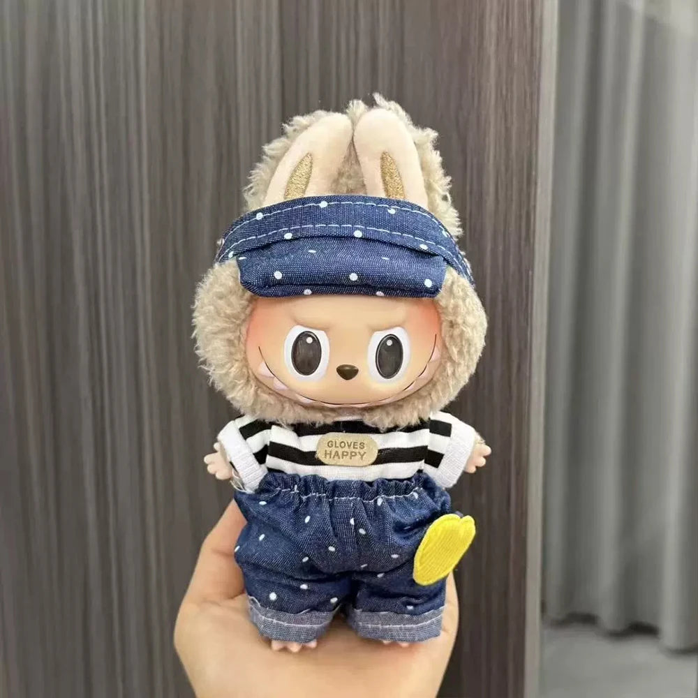 Labubu Doll Clothes Enamel Labu Cloth 17cm Doll Cute Dress-up Climbing Clothes Skirt Plush Toy Clothes